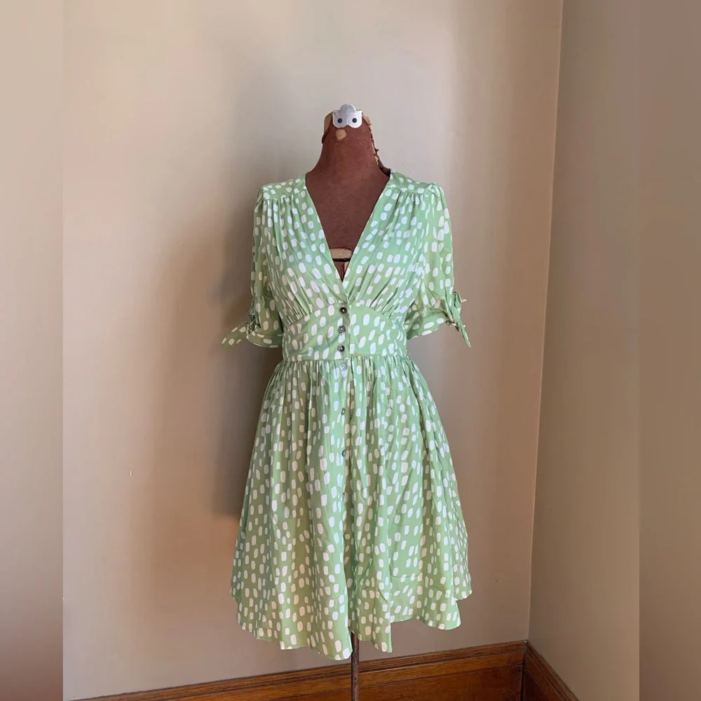 Vero moda retro dress classic 50’s style dress green polka dots